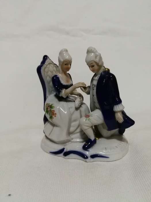 Vintage Colonial Victorian Man Woman Porcelain- Handmade & Handpainted