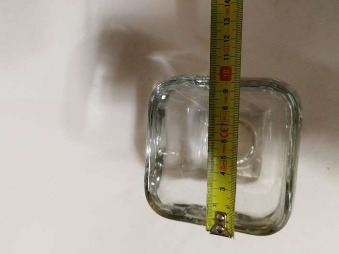 Glass Clear Votive Curved Tapered Square Candy Bowl Vase- Unused