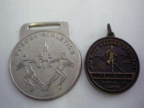 MARATHON RUNNING MEDALS X 2 : BORDER ATHLETICS AND MR PRICE OXFORD STRIDERS SOLE DESTROYER