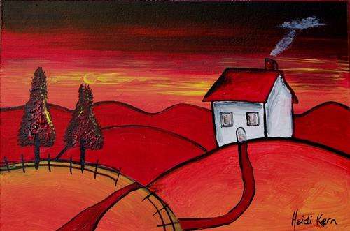 Original Painting - Sunset - by SA artist Heidi Kern