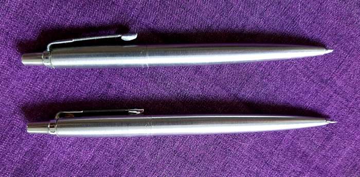 Parker stainless steel Jotter pen and pencil set plus Parker pencil
