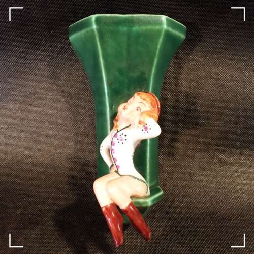 RARE 1950's Lucia Ware Wall Mount Porcelain Vase!!!