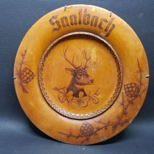 RARE!!! Hand Crafted German Wood Display Plate!!!