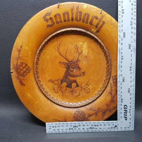 RARE!!! Hand Crafted German Wood Display Plate!!!