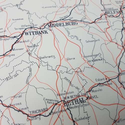 RARE!!! Original 1930's Vintage SHELL Road Map of the UNION Of South Africa - With Map Measure!!!