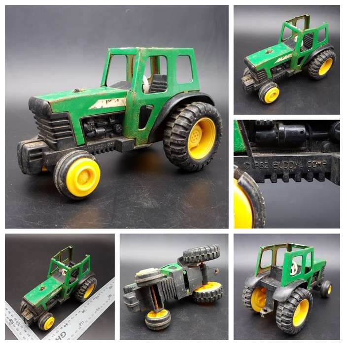 RARE!!! Vintage 1982 Tin and Hard Plastic Buddy L Green Tractor