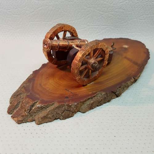 RARE!!! Vintage Copper Cannon on Wood Mount!!!