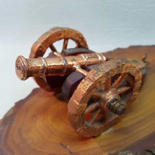 RARE!!! Vintage Copper Cannon on Wood Mount!!!