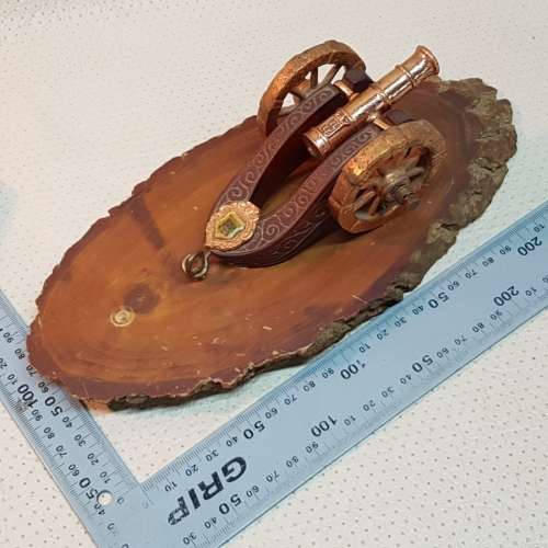 RARE!!! Vintage Copper Cannon on Wood Mount!!!