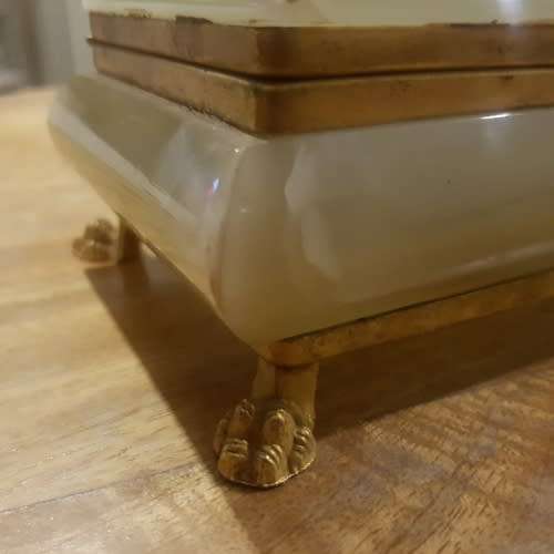 Original Alabaster Jewelry/Trinket Box Combo With Brass Feet!!!