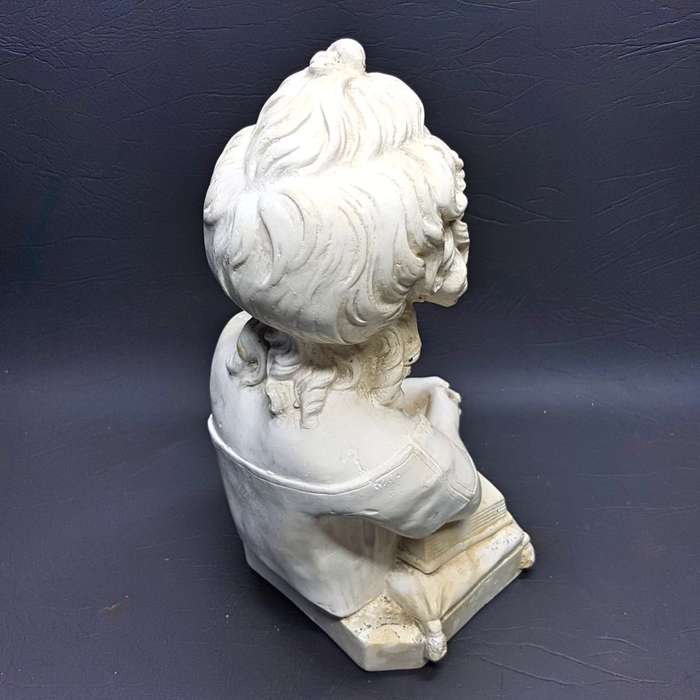 RARE!!! Original Signed Plaster-cast Torso Of Young Girl and Books!!!!