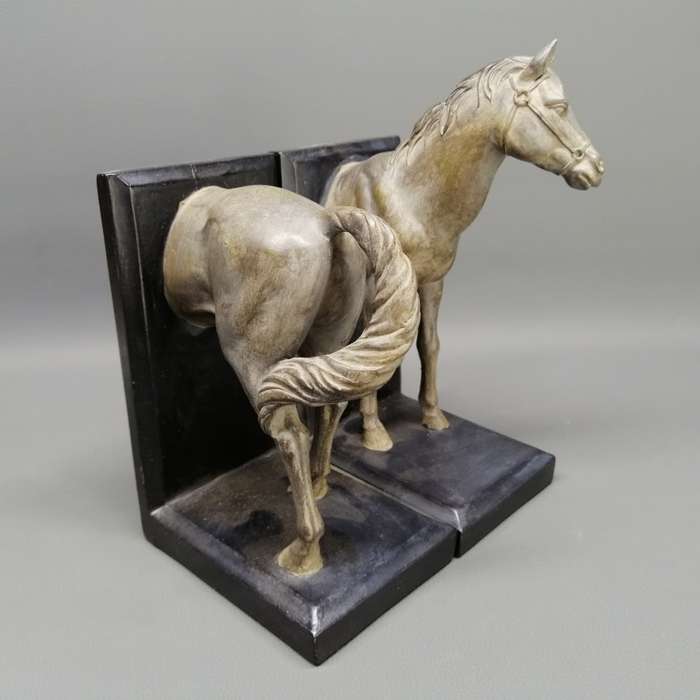 Original Equestrian Themed Highly Detailed Applied Bronze Book Ends!!!