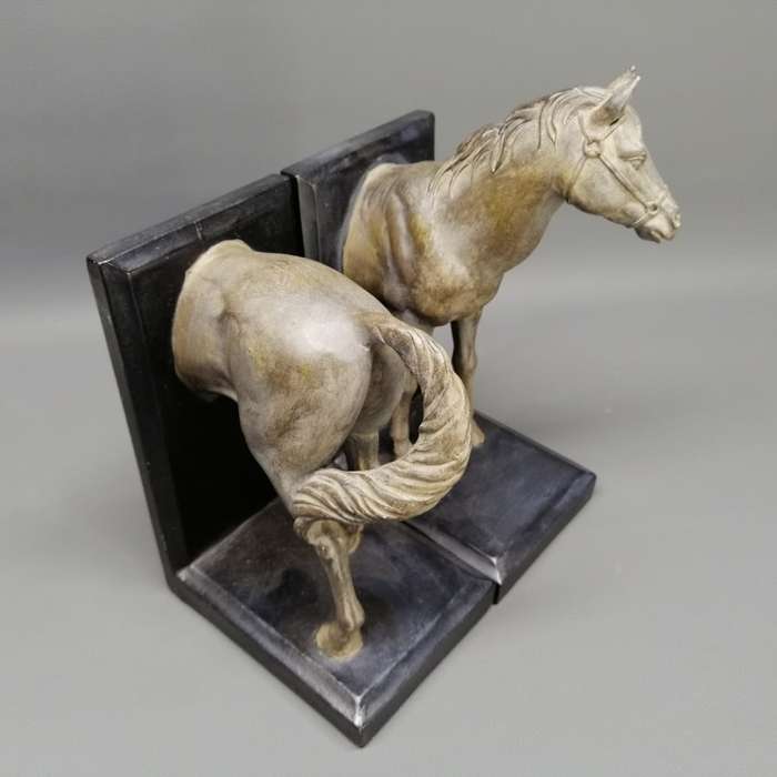 Original Equestrian Themed Highly Detailed Applied Bronze Book Ends!!!