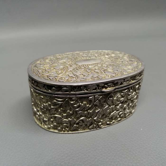 Small Silverplate Highly Decorative Pill or Keepsake Box!!!