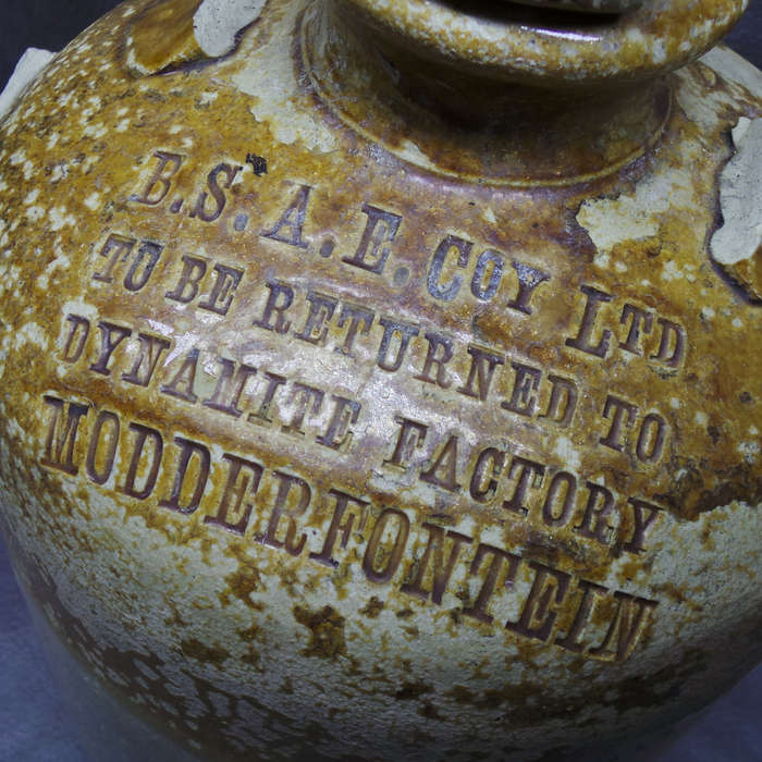SUPER RARE!!! Massive Doulton Co Modderfontein Dynamite Factory Stone Ware Jug!!! 420mm