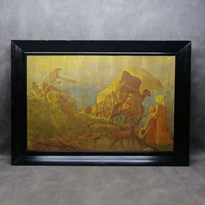 AFRIKANA!!!! Framed  Lithograph - Die Groot Trek - WH Coetzer (860mm x 600mm)