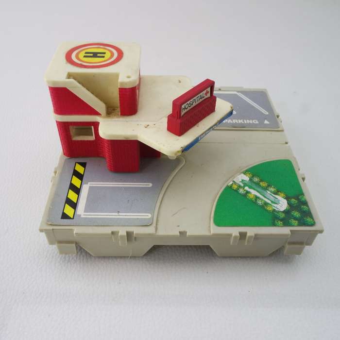 Original 1980's Micromachines Travel City Fold Up Hospital Play Set!!!