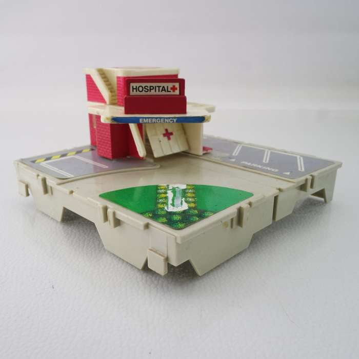 Original 1980's Micromachines Travel City Fold Up Hospital Play Set!!!