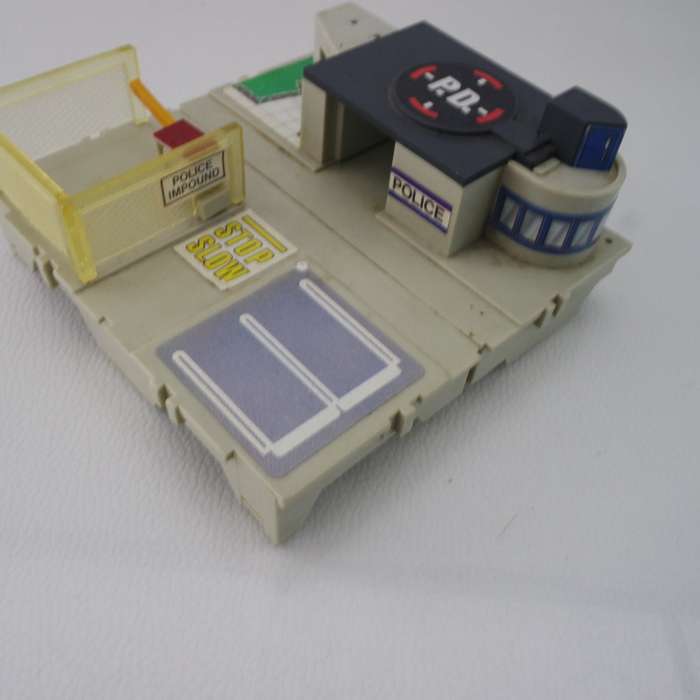 Original 1980's Micromachines Travel City Fold Up Police Impound Play Set!!!