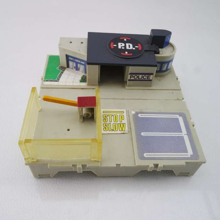 Original 1980's Micromachines Travel City Fold Up Police Impound Play Set!!!