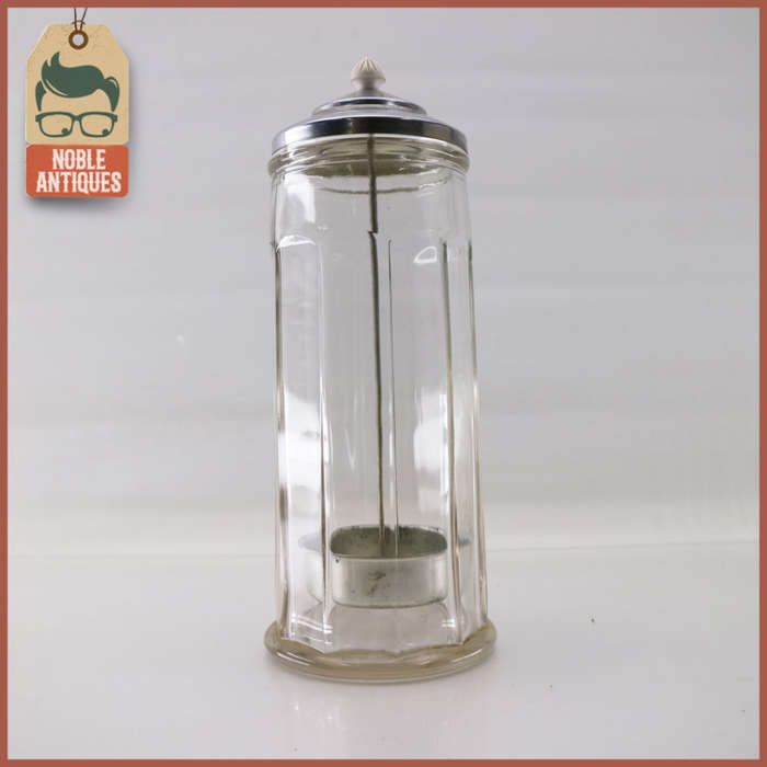 Original Glass Barber Sterilizer Bottle and Lid!!!