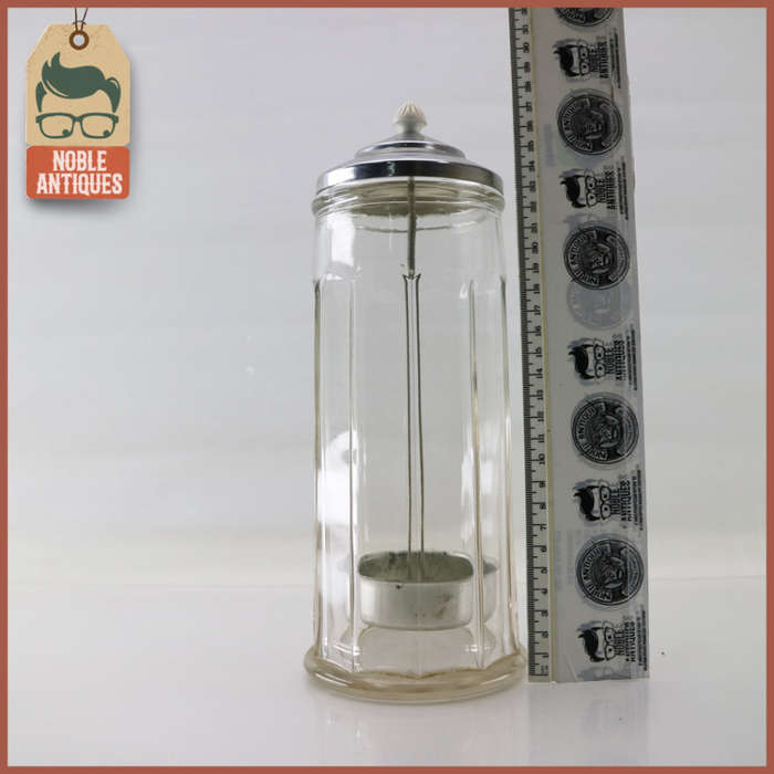 Original Glass Barber Sterilizer Bottle and Lid!!!