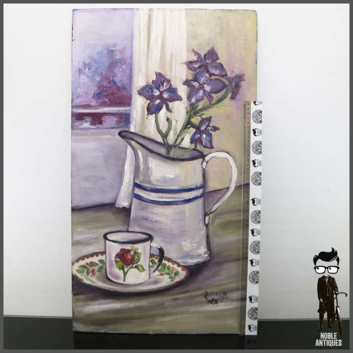 Original Oil On Board Still Life by Thea - 700mm x 400mm