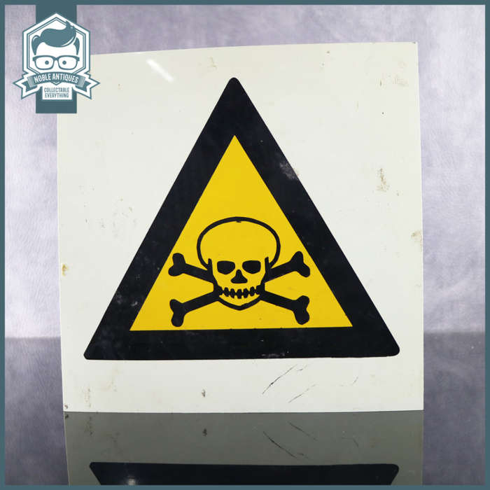 Vintage Silkscreen on Hard Plastic Danger Sign!!! 28cm x 28cm
