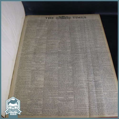 SUPER RARE!!! WWII The Times Newspaper 1943 Leater and Card Bound Collextion - 60x50cm - Over5kg
