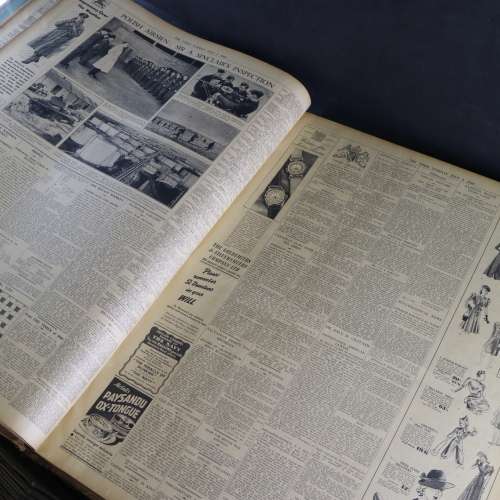 SUPER RARE!!! WWII The Times Newspaper 1940 Leather and Card Bound Collection - 62x48cm YoYo 4 Size!