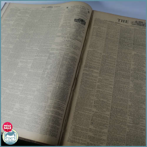 RARE!!! WWII The Times Newspaper Oct-Dec 1940 Leather and Card Bound Collection - 62x48cm (2/11)