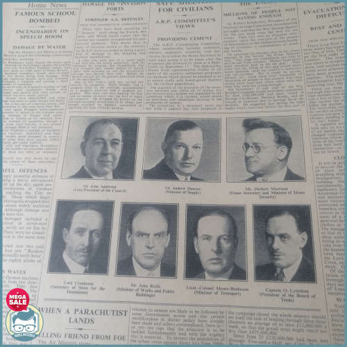 RARE!!! WWII The Times Newspaper Oct-Dec 1940 Leather and Card Bound Collection - 62x48cm (2/11)