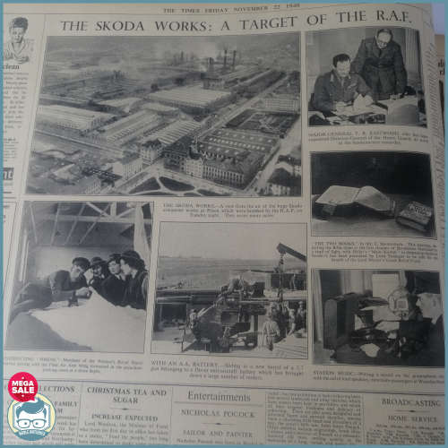 RARE!!! WWII The Times Newspaper Oct-Dec 1940 Leather and Card Bound Collection - 62x48cm (2/11)
