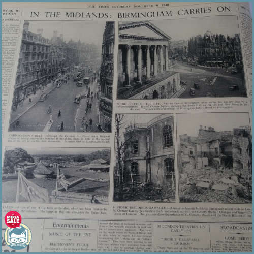 RARE!!! WWII The Times Newspaper Oct-Dec 1940 Leather and Card Bound Collection - 62x48cm (2/11)