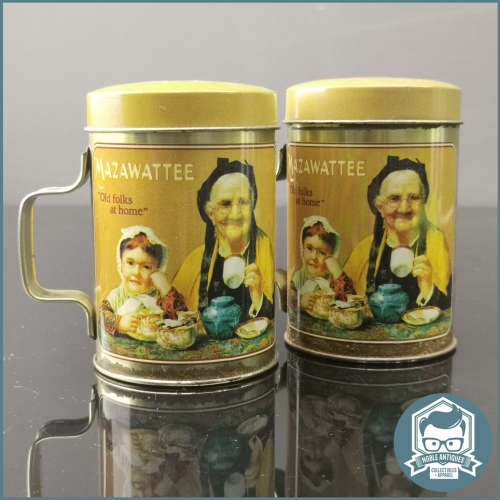 Vintage Lithographed Tin Mazawattee Salt and Pepper Shakers!!!