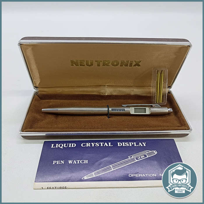 Original Cased Neutronix LCD Vtg 1980s Pen Watch!!!