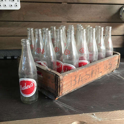 Vintage Bashews Crate with 24 original bottles