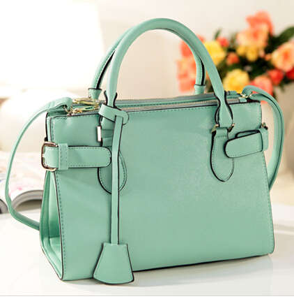 Office lady loves wild match handbag. Green color. Stock in ZA