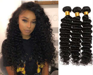 Brazilian deep wave 100% human hair. 8 inch. 2 bundles.