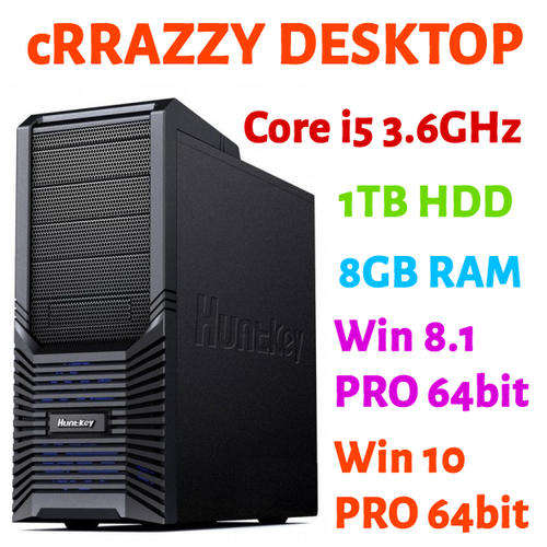 *CRAZY R1* Desktop PC i5-3470 3.6Ghz, 8GB RAM, 1TB HDD, DVD-RW, Win 8.1 Pro/Win 10 Pro