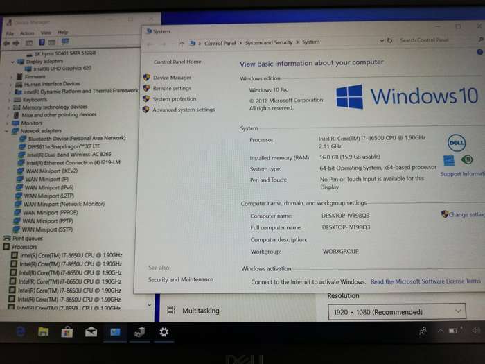 (HyperBook) Dell Latitude 7490 Core i7-8650U/ 512GB SSD/ 16GB DDR4L/ UHD 620/ FHD / Warranty 2022