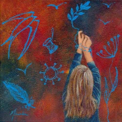 Acrylic Painting - coro(na)tion E (20x20x2,5cm)