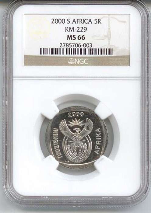 High Grade NGC MS66 2000 5Rand Highest Grade Only 2 In This High Grade