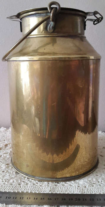 Vintage Solid Brass Milk Can