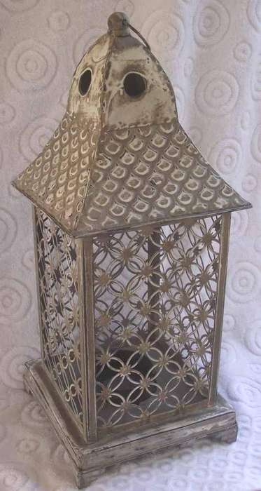 Rustic Square Tall Metal Lantern - 49 x 21 x 21 cm
