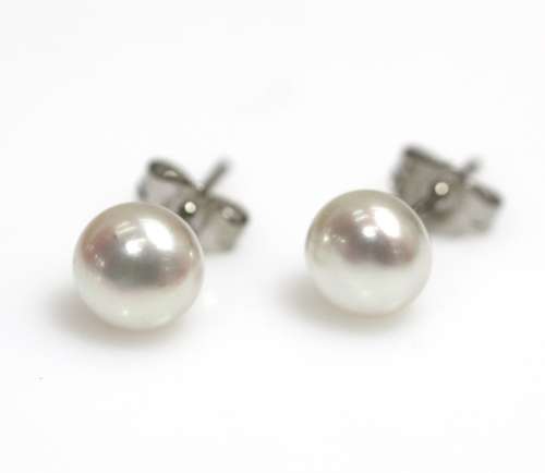 925 silver 7-8mm Pearl earrings