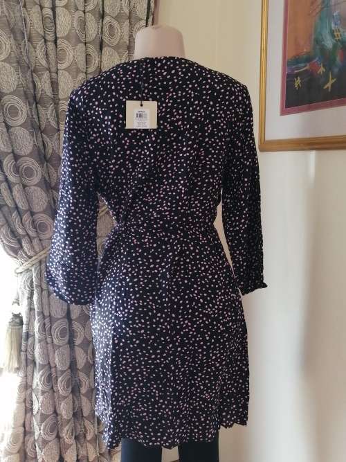 Black and Pink 3/4 Sleeve Dress