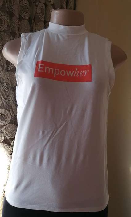 White Sleeveless T-Shirt