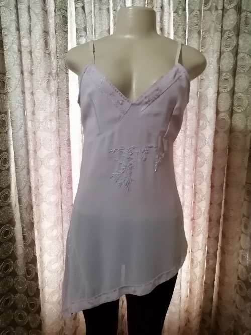 Pretty Lilac Top With Bead Detail