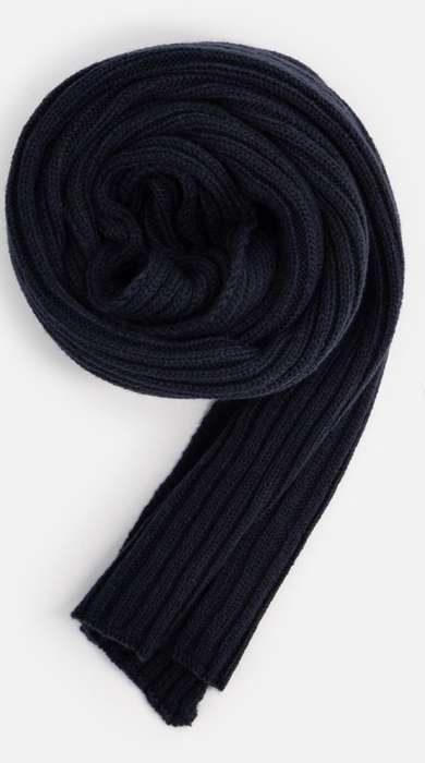 Navy Ribbed Scarf